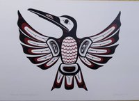 Haida Hummingbird by Clarence Mills Haida Artist 6"x9" art card