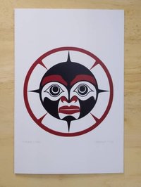 Haida Moon by Clarence Mills Haida Artist 6"x9" art card
