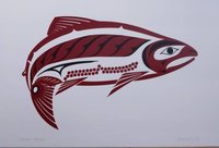 Haida Salmon by Clarence Mills Haida Artist 6"x9" art card