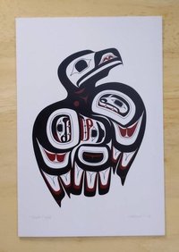 Haida Eagle by Clarence Mills Haida Artist 6"x9" art card