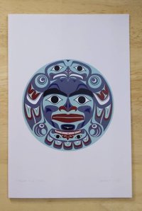 Haida Full Moon by Clarence Mills Haida Artist 6"x9" art card