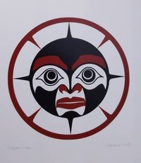 Haida Moon by Clarence Mills Haida Artist 6"x9" art card