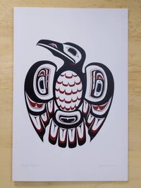 Haida Raven by Clarence Mills Haida Artist 6"x9" art card