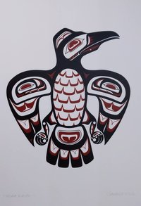 Haida Raven II by Clarence Mills Haida Artist 6"x9" art card