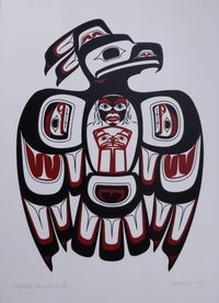 Haida Thunderbird by Clarence Mills Haida Artist 6"x9" art card