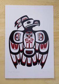 Haida Thunderbird by Clarence Mills Haida Artist 6"x9" art card