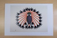 Majestic Owl, 2011 by Kenojuak Ashevak Inuit Artist 6"x9" Art Card