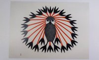 Majestic Owl, 2011 by Kenojuak Ashevak Inuit Artist 6"x9" Art Card