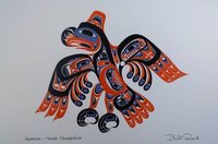 Skiamsm Haida Thunderbird by Bill Reid Haida Artist 6"x9" Art Card