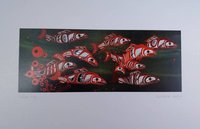Follow Me Spawning Salmon by Richard Shorty Northern Tutchone Yukon Artist 6"x9" Art Card
