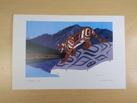 Mountain Lion Cougar by Richard Shorty Northern Tutchone Yukon Artist 6"x9" Art Card