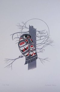 Owl Tree by Richard Shorty Northern Tutchone Yukon Artist 6"x9" Art Card