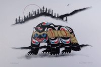 Wolverine by Richard Shorty Northern Tutchone Yukon Artist 6"x9" Art Card