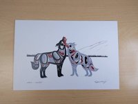 Wolves United by Richard Shorty Northern Tutchone Yukon Artist 6"x9" Art Card