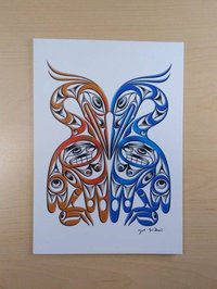 Herons - For Life 2 by Joe Wilson Salish Artist 6"x9" Art Card