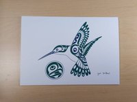 Hummingbird by Joe Wilson Salish Artist 6"x9" Art Card