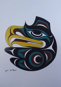 Small Eagle by Joe Wilson Salish Artist 6"x9" Art Card