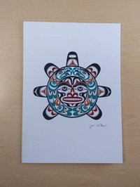 Sun by Joe Wilson Salish Artist 6"x9" Art Card