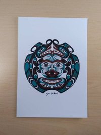 Two-Headed Serpent by Joe Wilson Salish Artist 6"x9" Art Card