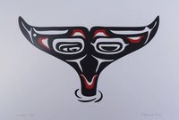 Whale Tail by Pauline Bull Salish Artist 6"x9" Art Card