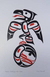 Raven Stealing the Moon by Eric Parnell Haida Artist 6"x9" Art Card