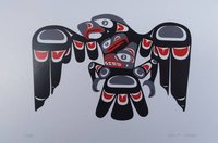 Eagle Crest by John A Sharkey Coast Salish Artist 6"x9" Art Card