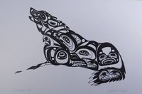 Midnight Wolf by Jon Erickson Gitxsan Artist 6"x9" Art Card