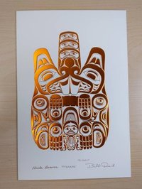 Haida Beaver by Bill Reid Haida Artist 6"x9" Copper Embossed Art Card