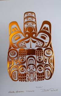 Haida Beaver by Bill Reid Haida Artist 6"x9" Copper Embossed Art Card