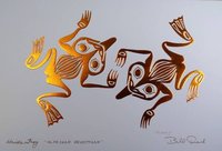 Haida Frog by Bill Reid Haida Artist 6"x9" Copper Embossed Art Card