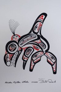 Haida Killer Whale "SKAANA" by Bill Reid Haida Artist 6"x9" Art Card