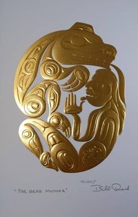 The Bear Mother by Bill Reid Haida Artist 6"x9" Gold Embossed Art Card