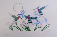 Migration Hummingbirds by Richard Shorty Northern Tutchone Yukon Artist 6"x9" Art Card
