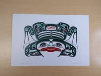 Copper Tone Frog by Richard Shorty Northern Tutchone Yukon Artist 6"x9" Art Card