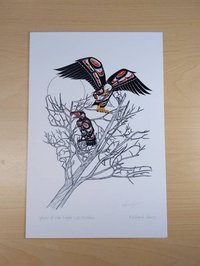 Spirit of the Eagle Lies Within by Richard Shorty Northern Tutchone Yukon Artist 6"x9" Art Card