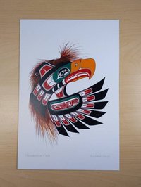 Thunderbird Mask by Richard Shorty Northern Tutchone Yukon Artist 6"x9" Art Card