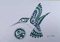 Hummingbird by Joe Wilson Salish Artist 6"x9" Art Card