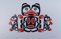Bear Mother and Cubs by Eric Parnell Haida Artist 6"x9" Art Card No.498
