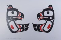 Haida Baby Raven and Eagle by Eric Parnell Haida Artist 6"x9" Art Card