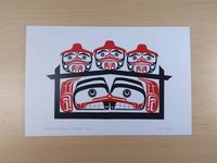 Three Watchmen and Beaver House by Eric Parnell Haida Artist 6"x9" Art Card