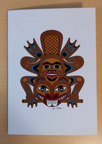 Salish Beaver by Joe Wilson Salish Artist 6"x9" Art Card