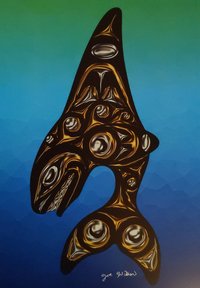 Orca Spirit by Joe Wilson Salish Artist 6"x9" Art Card