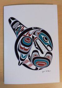 Killer Whale by Joe Wilson Salish Artist 6"x9" Art Card