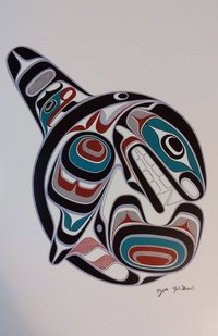 Killer Whale by Joe Wilson Salish Artist 6"x9" Art Card