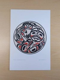 Horse Memorial Drum by Joe Mandur Jr Haida Artist 6"x9" Art Card