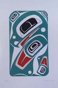 Eagle by Danny Dennis Tsimshian Artist 6"x9" Art Card