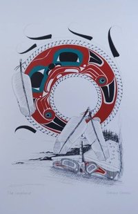 The Longhouse by Danny Dennis Tsimshian Artist 6"x9" Art Card