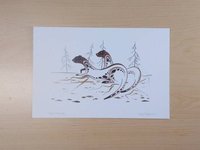 Otter Partners by Ray Baptiste Ojibway Artist 6"x9" Art Card