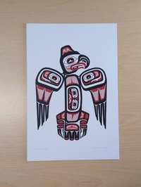 Stastos Eagle I by Lloyd Harsch Haida Artist 6"x9" Art Card