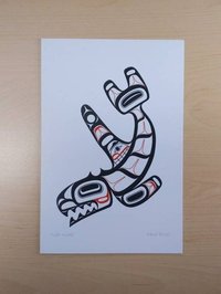 Killer Whale by David Boxley Tsimshian Artist 6"x9" Art Card No. 686